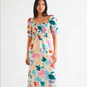 & Other Stories Abstract Puff Sleeve Dress